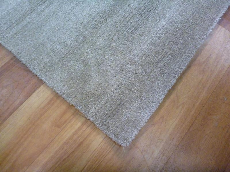 Contemporary Vogue Lush Pile Low Sheen Beige Plain Floor Area Rugs
