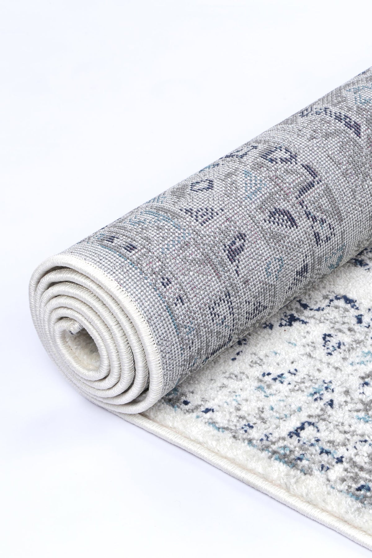 Provence Celts Cream Blue Traditional Rug - PROV14
