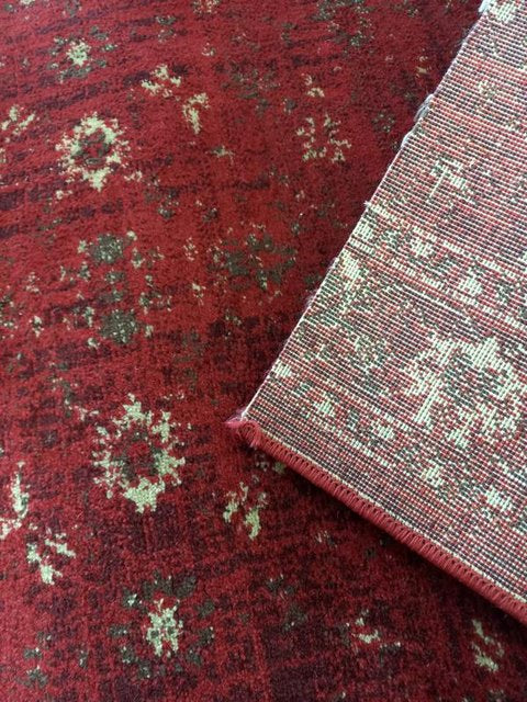 Clearance Hall Runners Chorus Burgundy Allover 80cm Wide End of Roll Edged