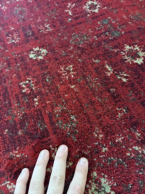 Clearance Hall Runners Chorus Burgundy Allover 80cm Wide End of Roll Edged