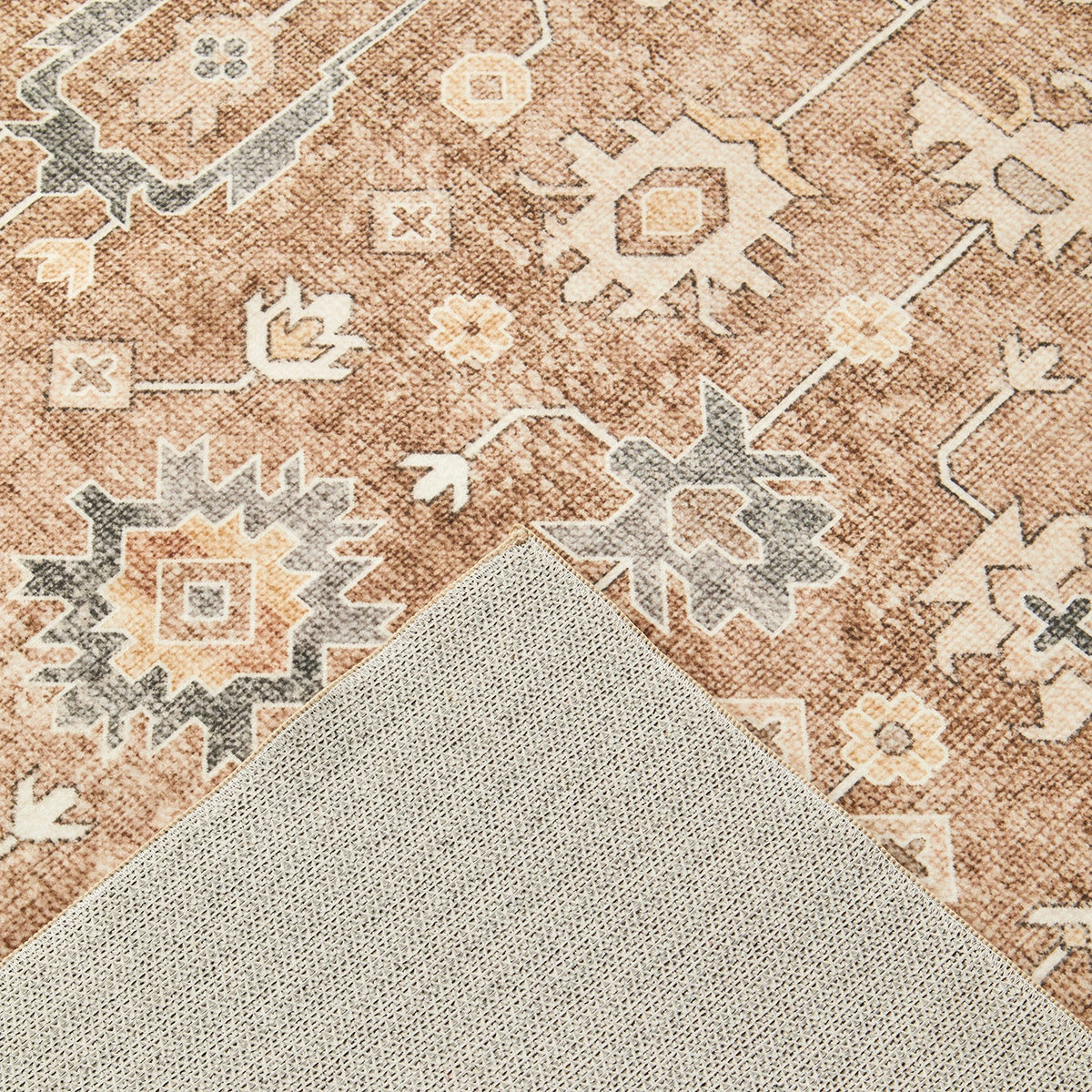 Revive Enzo Brown Washable Rug