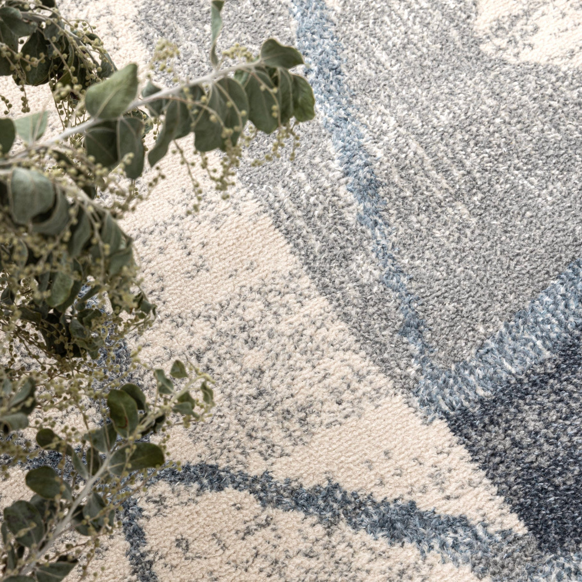 Santana Rhythm Grey Blue Rug - SANTA07