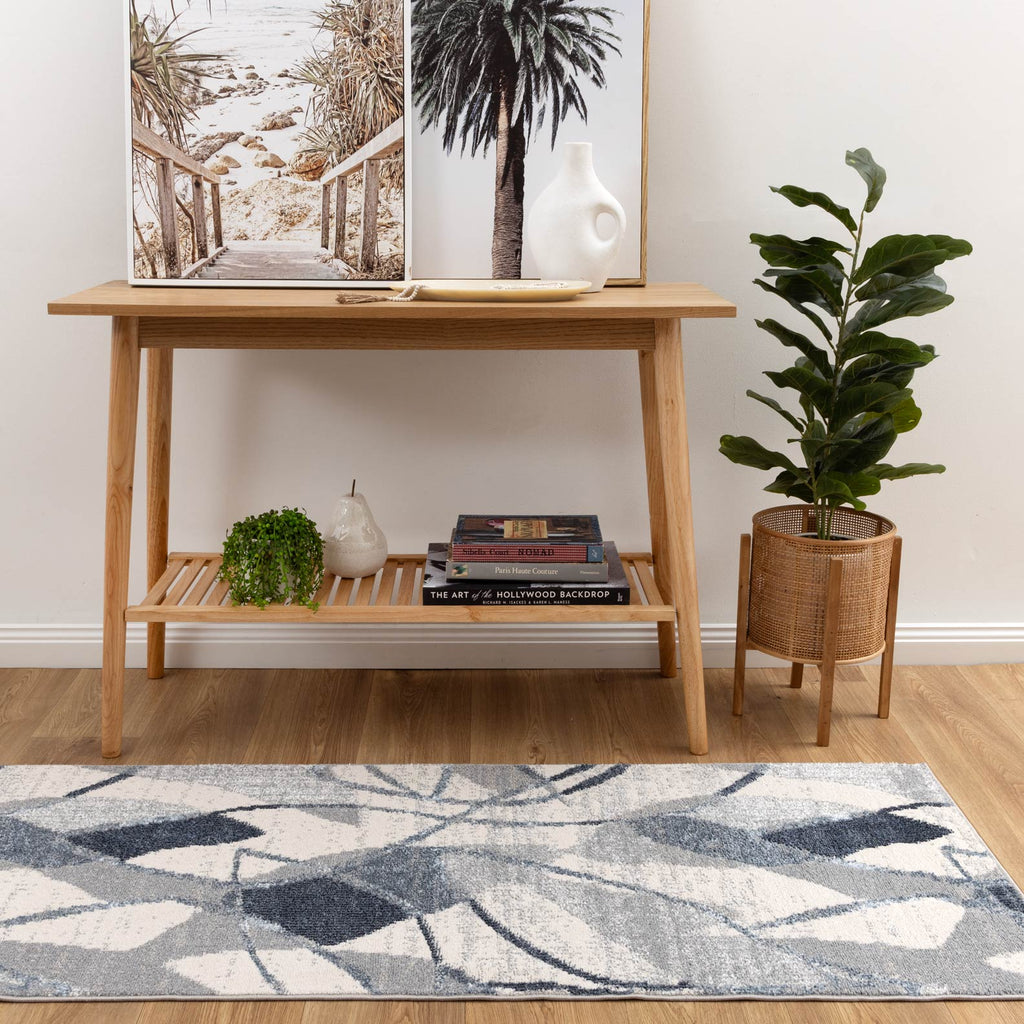 Santana Rhythm Grey Blue Rug - SANTA07