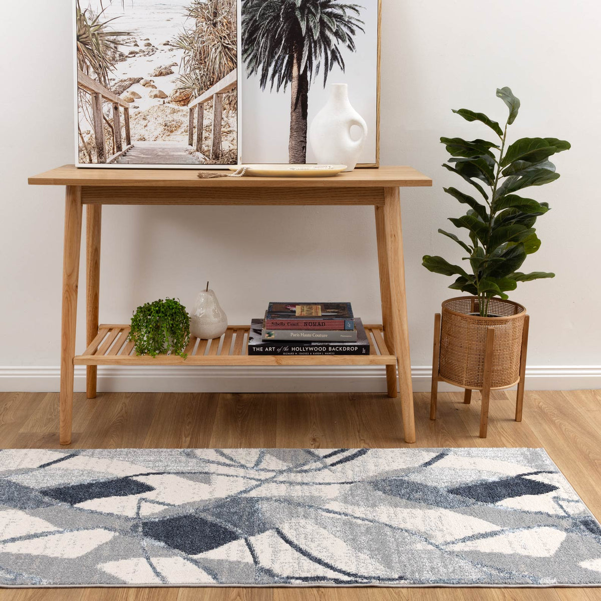 Santana Rhythm Grey Blue Rug - SANTA07