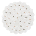 Mellow Round Scalloped Kids Rug White & Multi: New Arrival