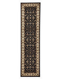 Sydney Classic Runner Black With Ivory Border Runner Rug