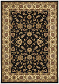 Sydney Collection Classic Rug Black With Ivory Border
