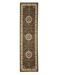 Sydney Medallion Runner Green With Ivory Border Runner Rug