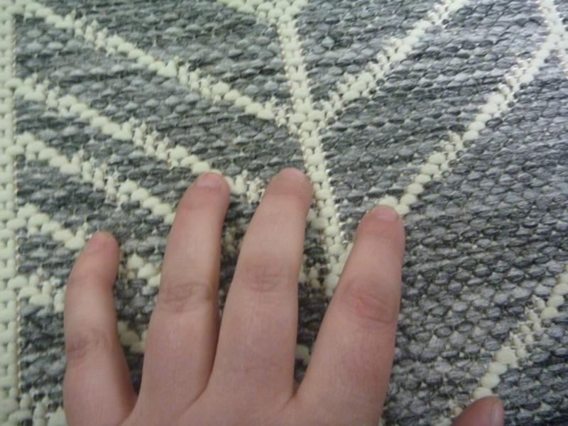 Flat-weave Gest Shaded Grey Herringbone Rubber Backed Floor Rugs Runner & Door Mats