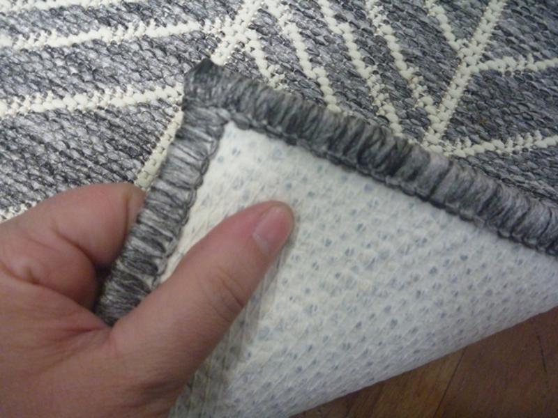 Flat-weave Gest Shaded Grey Herringbone Rubber Backed Floor Rugs Runner & Door Mats