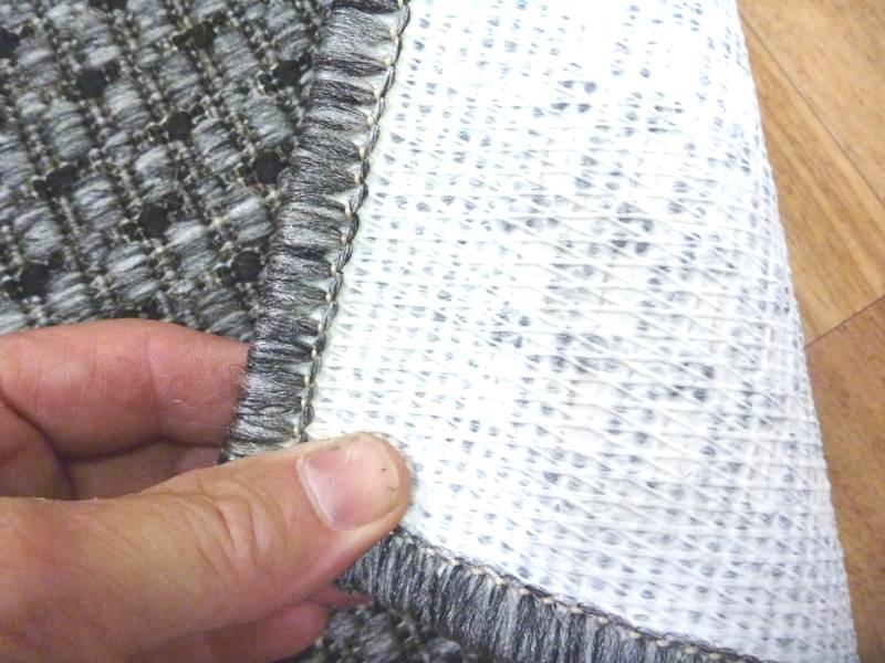 Flatweave Floor Area Rug Gest Plain Design Silver Grey Rubber Backed