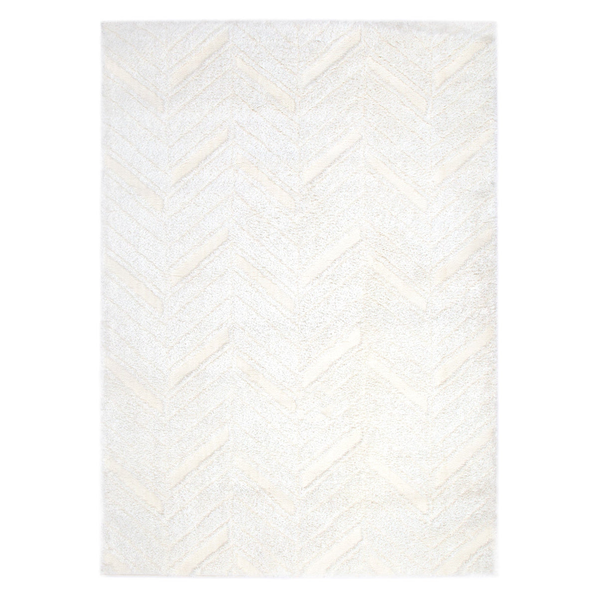 Tender Chevron Cream Shag Rug