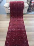 Clearance Hall Runners Chorus Burgundy Allover 80cm Wide End of Roll Edged
