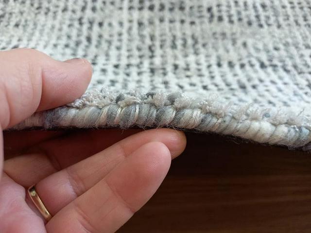 Soft Fine Wool & Viscose Textured Handwoven Silver Area Rug 13mm Thick