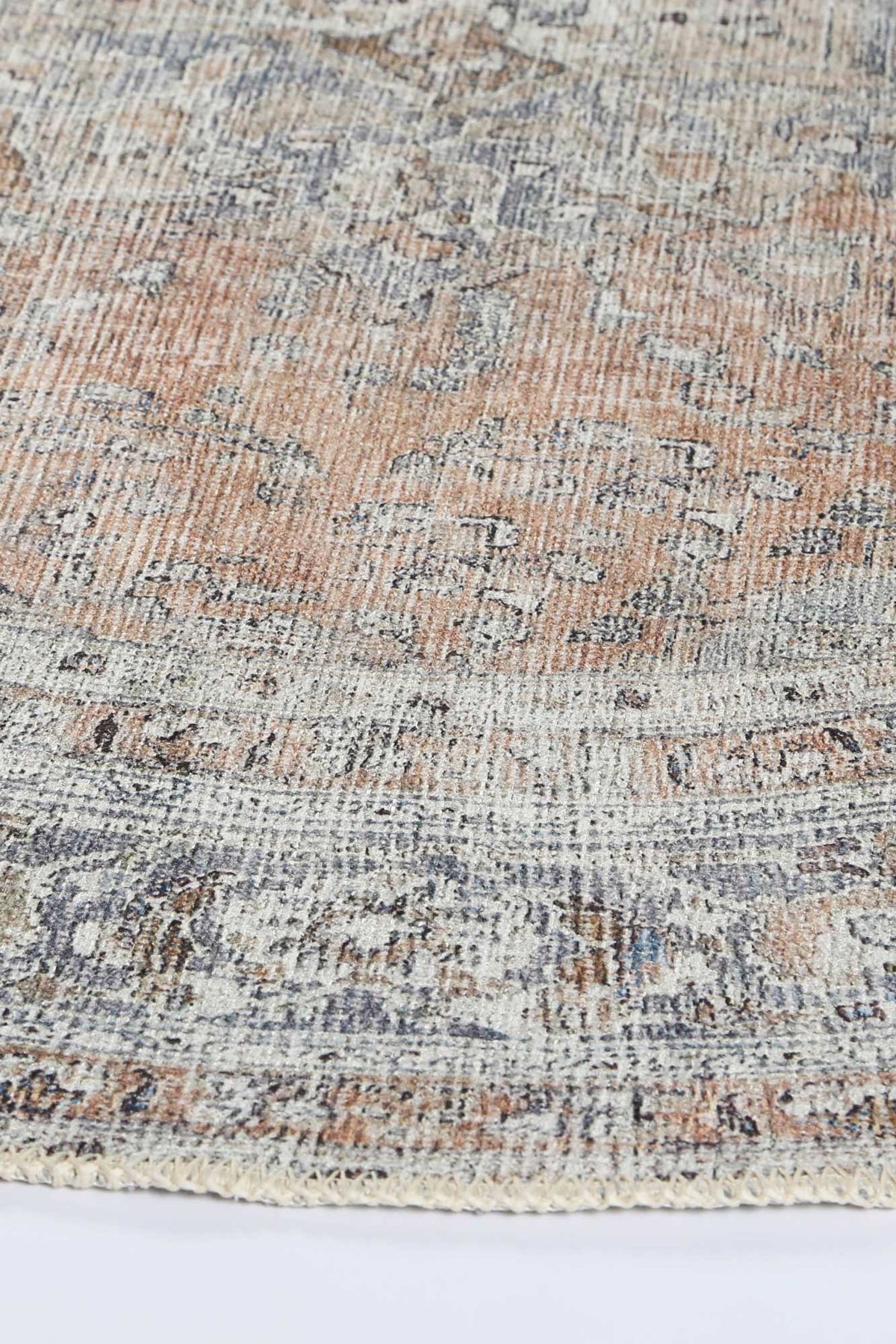 Distressed Vintage Oxus Desert Round Rug - VITAL 3249-07