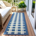 Vista Lattice Blue Runner Rug