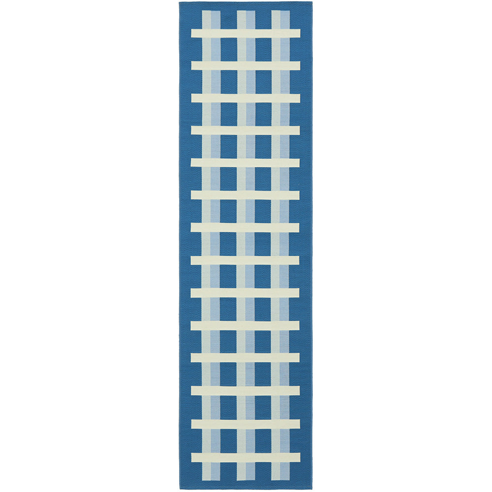 Vista Lattice Blue Runner Rug