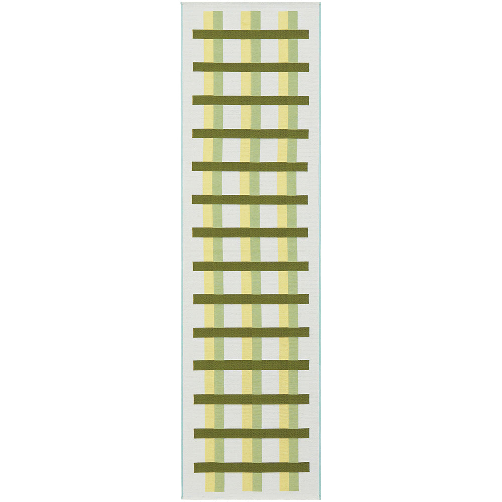 Vista Lattice Green Runner Rug
