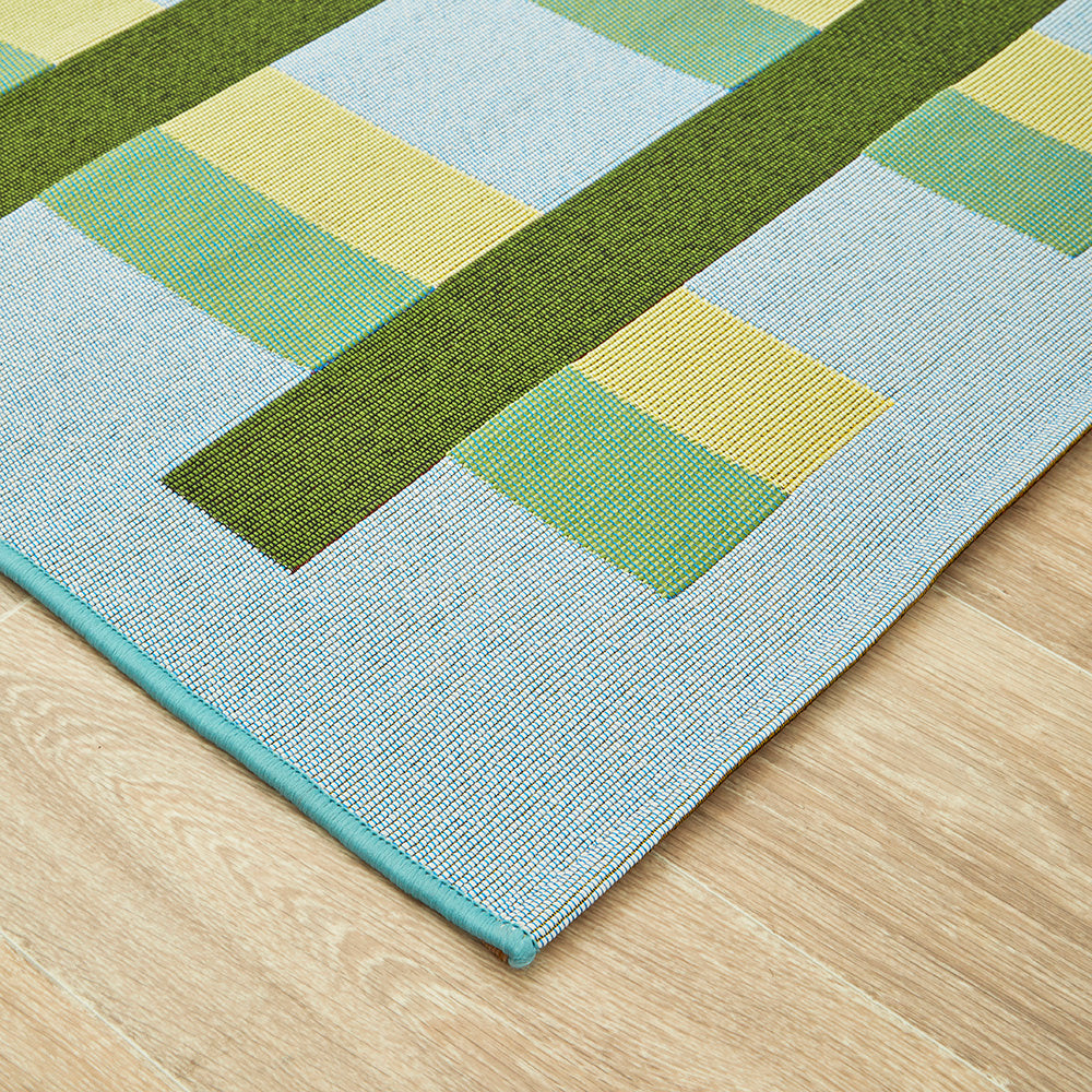 Vista Lattice Green Runner Rug