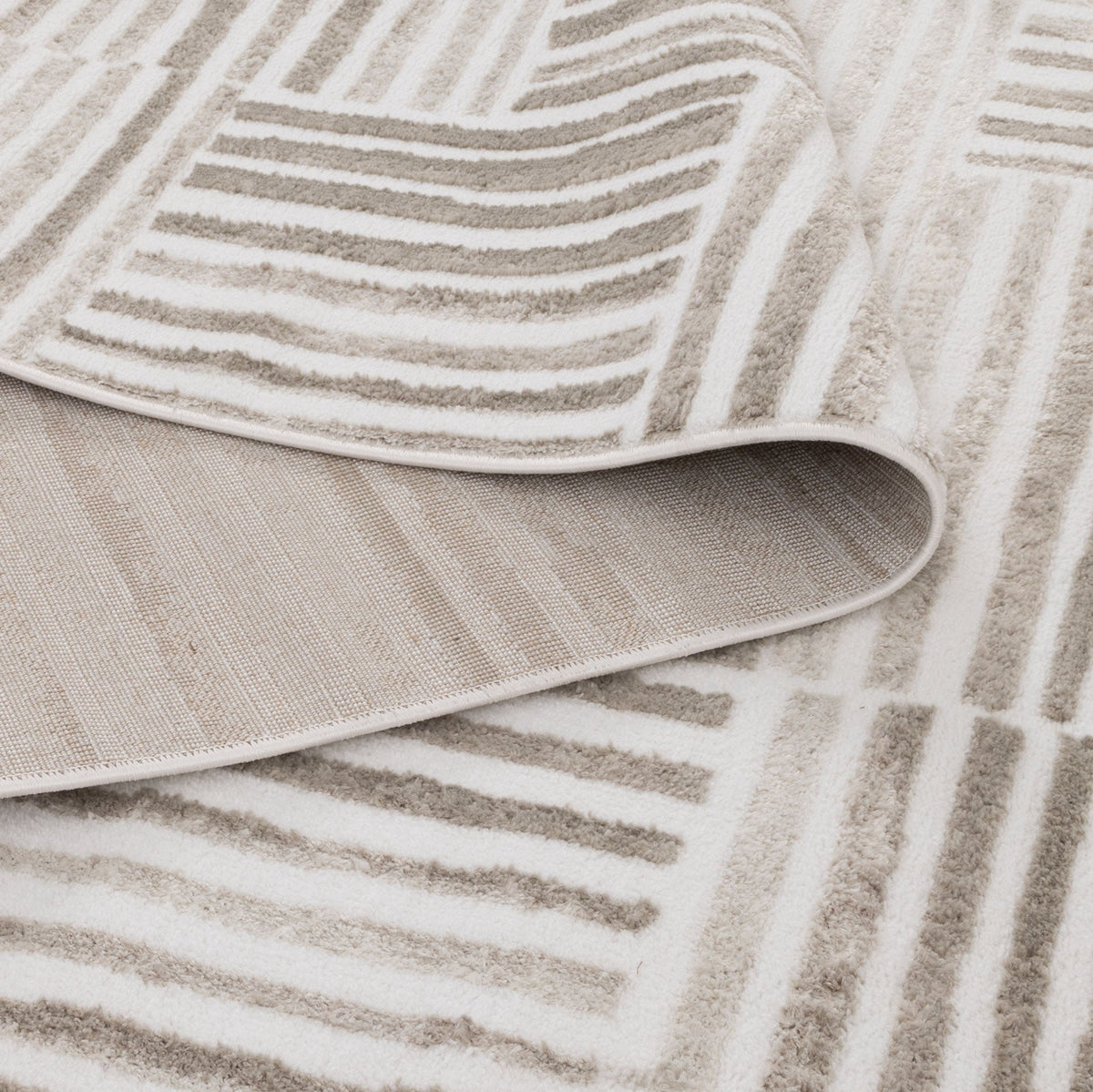Wellington Geometric Lines Beige Rug - W003