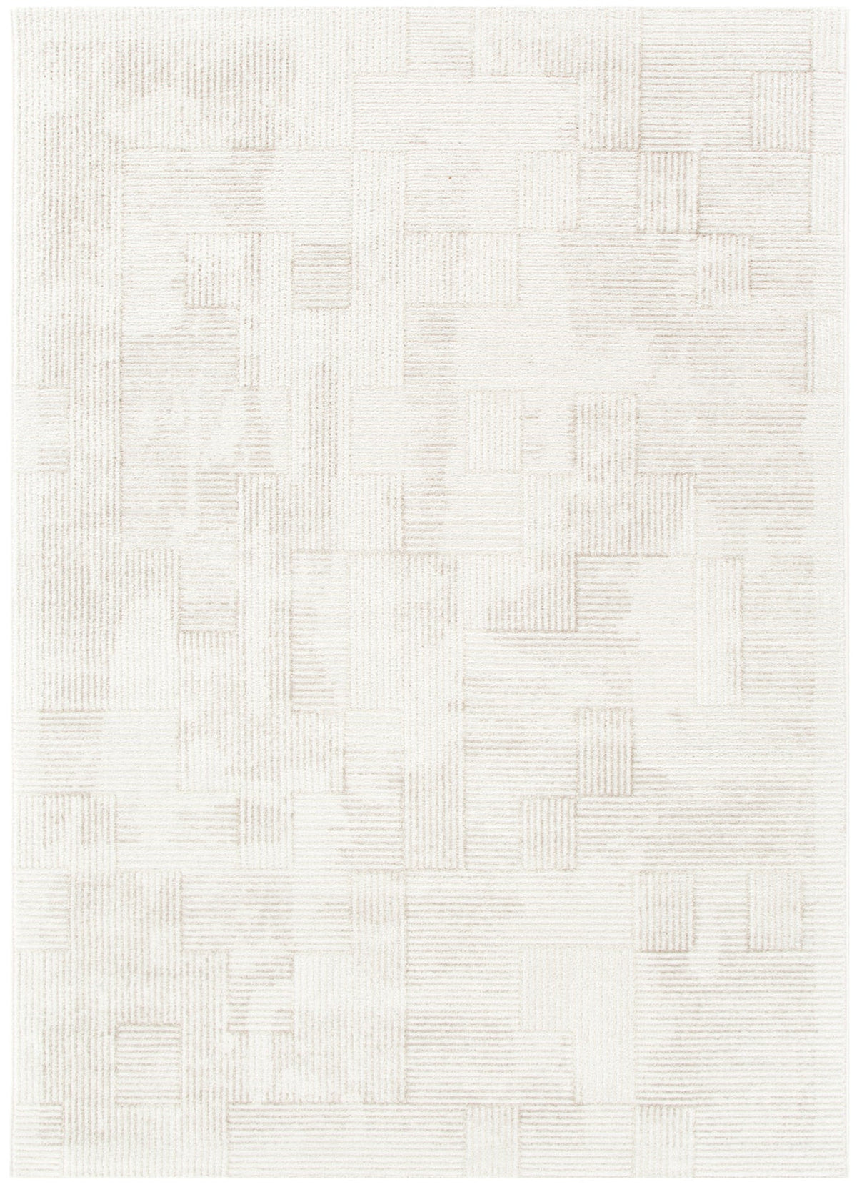 Wellington Distressed Shapes Beige Rug - W006