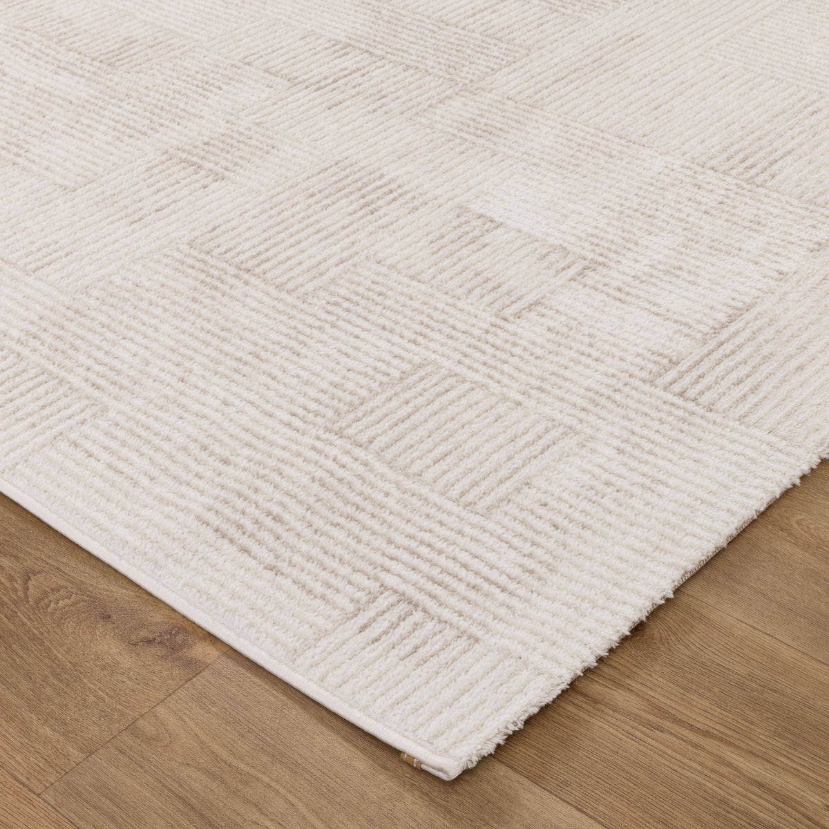 Wellington Distressed Shapes Beige Rug - W006