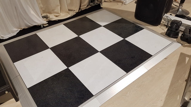 Portable Dance Floor Black & White Checkered 2.78 x 2.78m Modular Kit - Online
