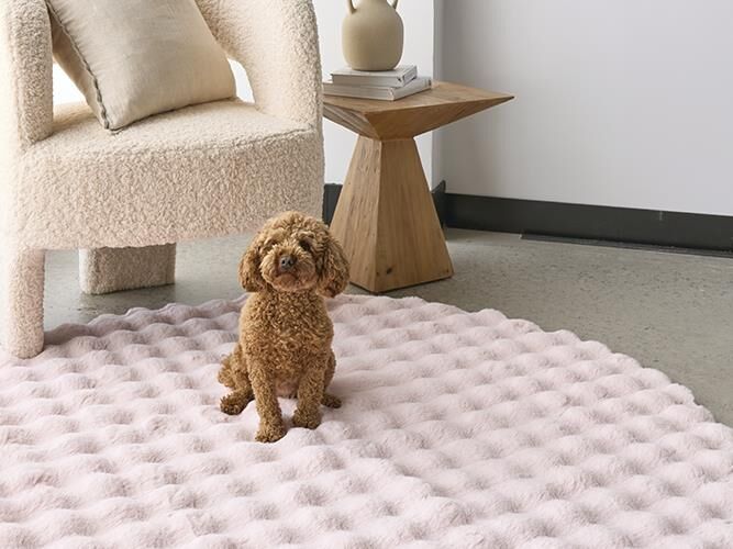 Blush Pink Washable Ripple Rugs – Super Soft 20mm Thick High-Low Luxury Floor Rugs in Rectangle & Round