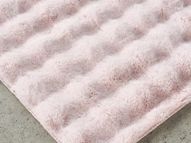 Blush Pink Washable Ripple Rugs – Super Soft 20mm Thick High-Low Luxury Floor Rugs in Rectangle & Round