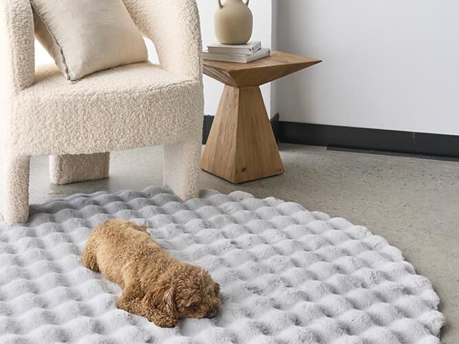 Silver Washable Ripple Rugs – Super Soft 20mm Thick High-Low Luxury Floor Rugs in Rectangle & Round