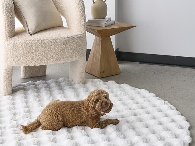 White Washable Ripple Rugs – Super Soft 20mm Thick High-Low Luxury Floor Rugs in Rectangle & Round
