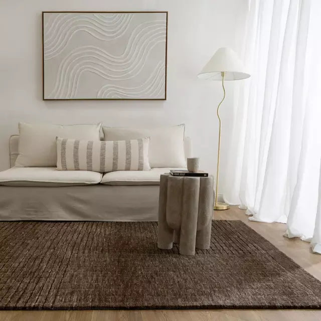 Stunning Contemporary Carved Cocoa Opulence Area Rugs