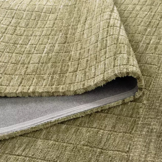 Stunning Contemporary Carved Light Olive Green Opulence Area Rugs