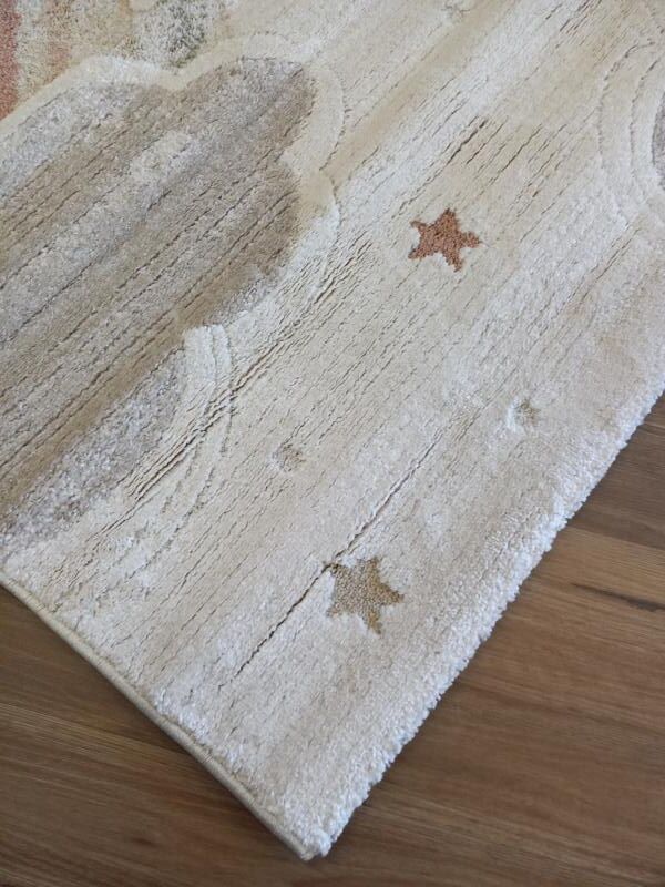 Kids Super Soft Feel Cream Beige Rainbow Dreamscape 14mm Thick Childrens Rugs