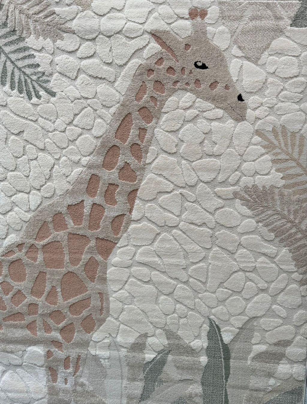 Kids Super Soft Feel Cream Beige Giraffe Dreamscape 14mm Thick Childrens Rugs