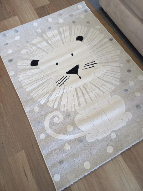 Kids Super Soft Feel Cream Beige Lion Dreamscape 14mm Thick Childrens Rugs