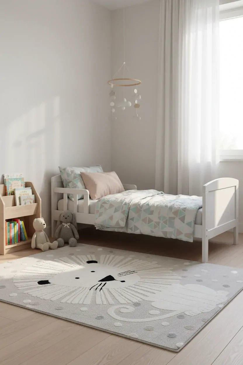 Kids Super Soft Feel Cream Beige Lion Dreamscape 14mm Thick Childrens Rugs