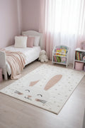 Kids Super Soft Feel Cream Beige Rabbit Dreamscape 14mm Thick Childrens Rugs