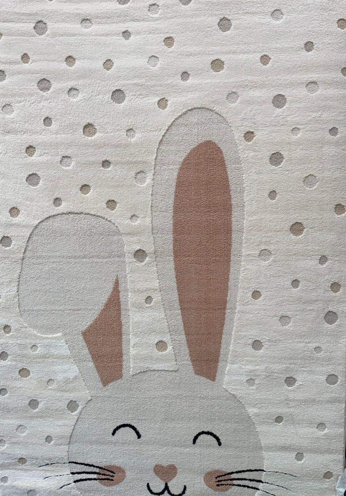 Kids Super Soft Feel Cream Beige Rabbit Dreamscape 14mm Thick Childrens Rugs