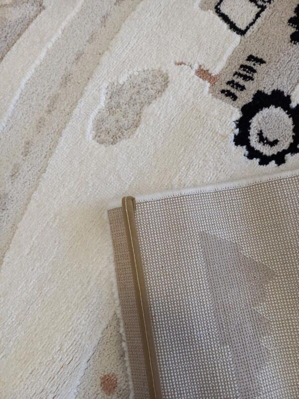 Kids Super Soft Feel Cream Beige Car Roads Dreamscape 14mm Thick Childrens Rugs