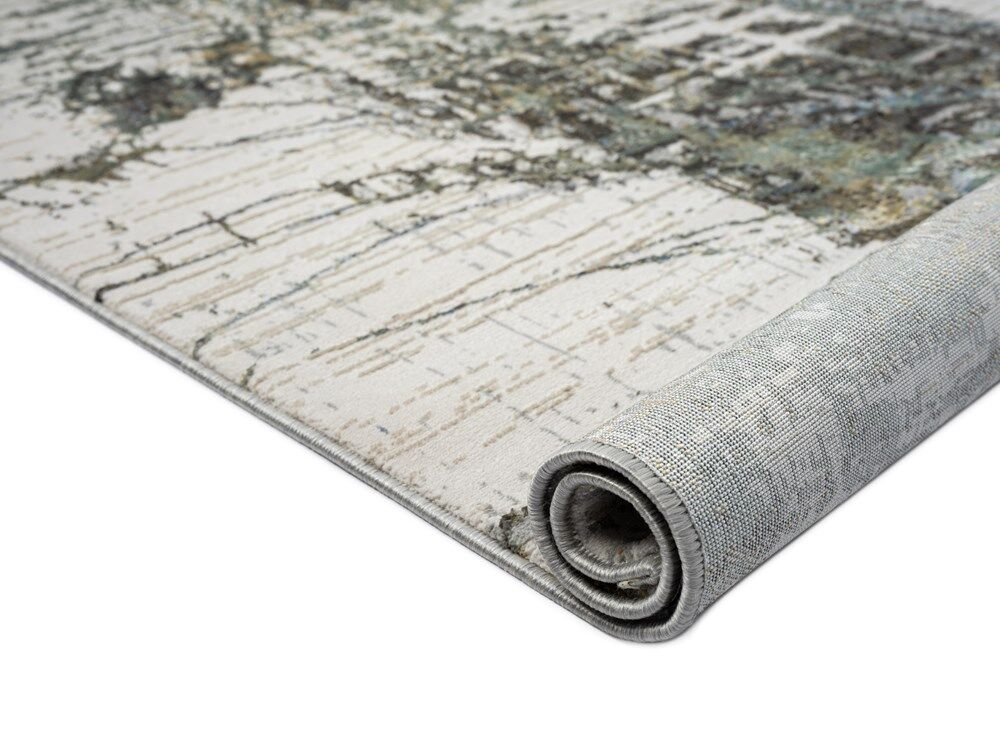 Modern Sheen Range Green Multi Abstract Soft Feel Woven Floor Area Rugs