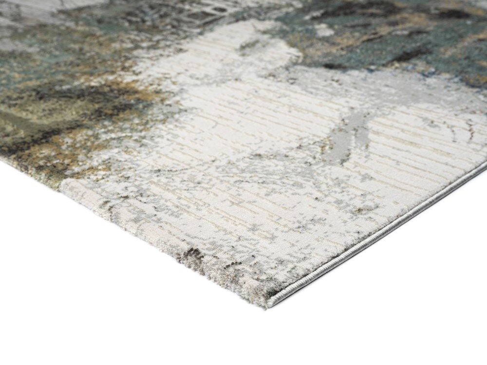 Modern Sheen Range Green Multi Abstract Soft Feel Woven Floor Area Rugs