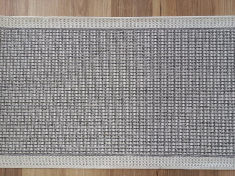 Clearance Hall Runners Flatweave Dahab Silver Grey Cream Rubber Backed End of Roll Edged