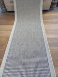 Clearance Hall Runners Flatweave Dahab Silver Grey Cream Rubber Backed End of Roll Edged
