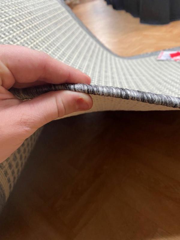 Clearance Hall Runner Flatweave 80cm wide Dahab Cream Silver Rubber Backed