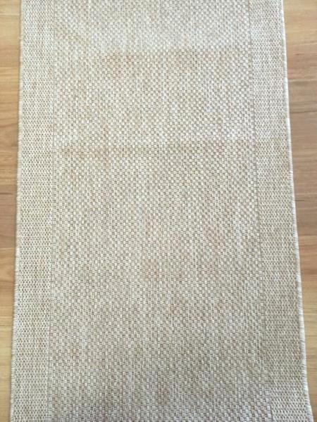 Hall Runner Flatweave 67 or 80cm wide Dahab Plain Design Sand Rubber Backed By the Meter