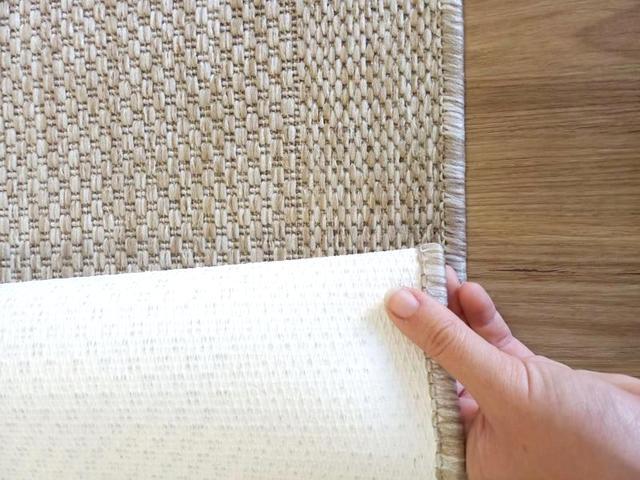 Hall Runner Flatweave 67 or 80cm wide Dahab Plain Design Sand Rubber Backed By the Meter