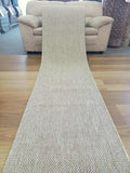 Hall Runner Flatweave 67 or 80cm wide Dahab Plain Design Sand Rubber Backed By the Meter