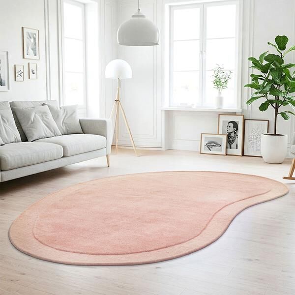 Blush Sculptured Designer Corva Wool Floor Rug 12mm Thick