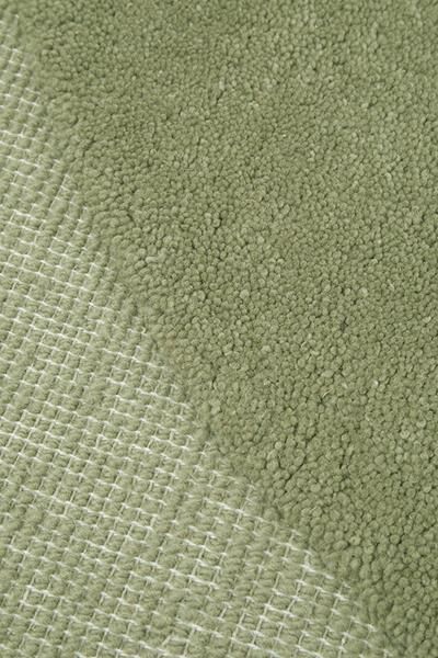 Green Sculptured Designer Corva Wool Floor Rug 12mm Thick